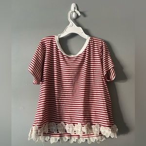 Red and white striped shirt size - S